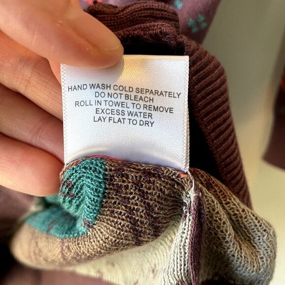 Modcloth Fair Isle Cardigan Purple S - Picture 5 of 7